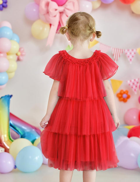 Arshiner Girls Tulle Dress Toddler Layered Tutu Dresses