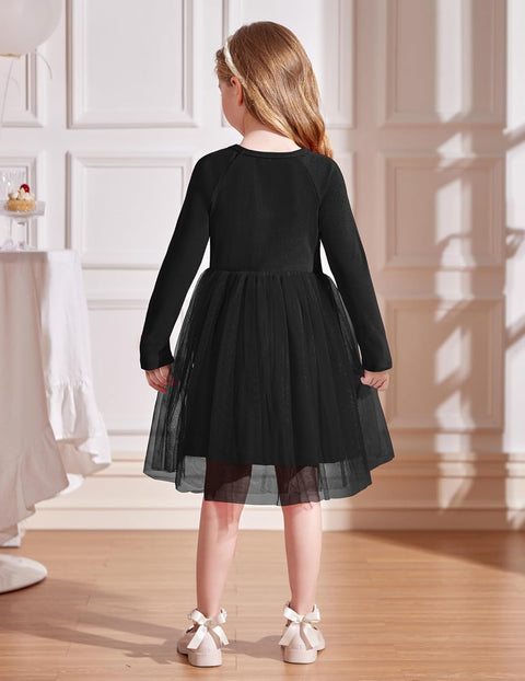 Arshiner Toddler Girls Tutu Dress Long Sleeve Party Dresses