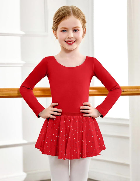 Arshiner Girls Ballet Leotards with Chiffon Dance Skirt