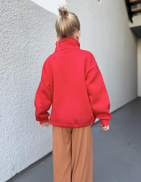 Arshiner Girls Half Zip Sweatshirt Fleece Quarter Pullover