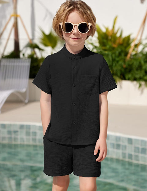 Arshiner Toddler Boys Piece Set Shirt and Shorts Outfits with Pocket 2-8 Years