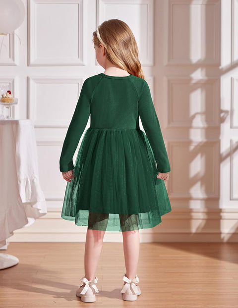 Arshiner Toddler Girls Tutu Dress Long Sleeve Party Dresses