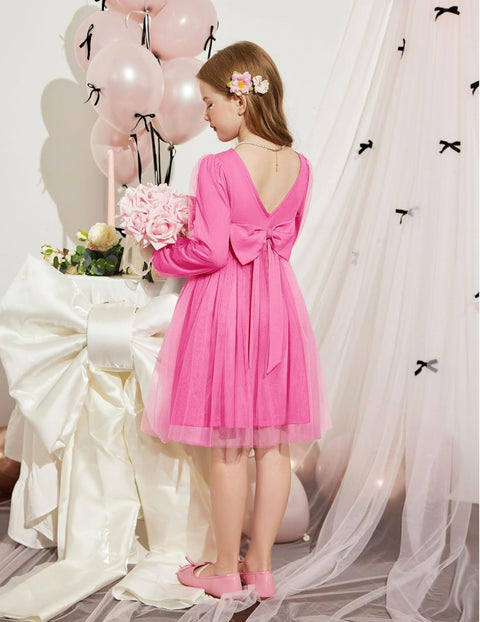 Arshiner Toddler Girls V Back Tutu Dress Tulle Puff Dresses