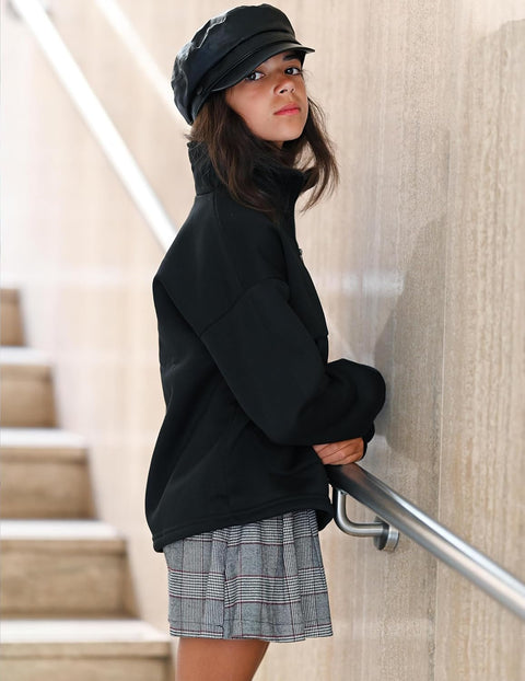 Arshiner Girls Half Zip Sweatshirt Fleece Quarter Pullover