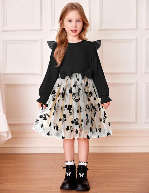 Arshiner Girls Tulle Dresses with Bow Tie Party Dress