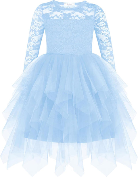 Arshiner Flower Girl Dress Toddler Contrast Lace Tutu Tulle Dresses