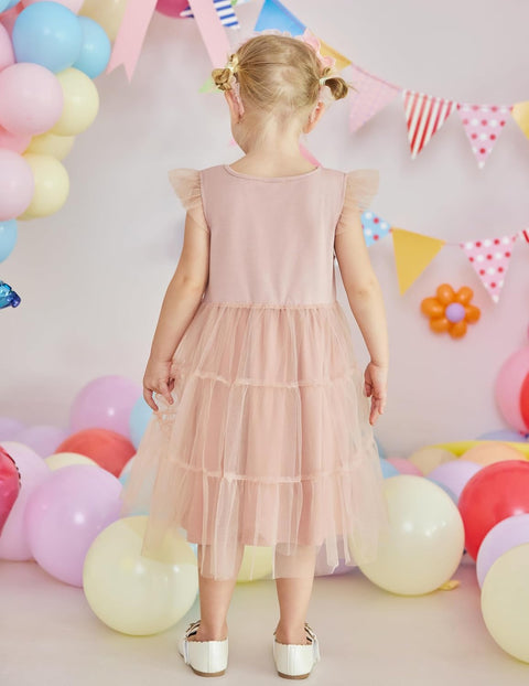 Arshiner Toddler Baby Girl Dress Ruffle Sleeveless Tulle Dresses 2-6