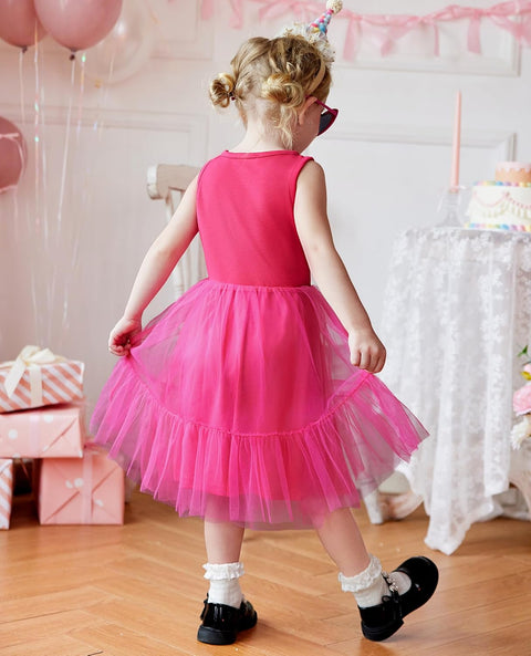 [2T-7Y] Arshiner Toddler Sleeveless Formal Dress Fancy Cute Tulle Glitter Dresses