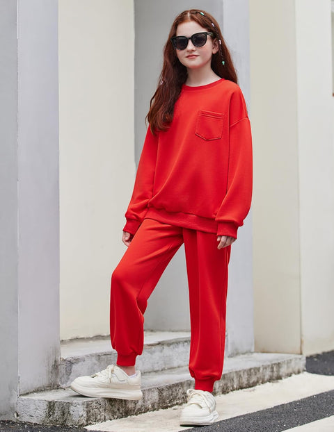 Arshiner Girls 2 Piece Outfits Oversize Sweatshirt and Sweatpant Sets