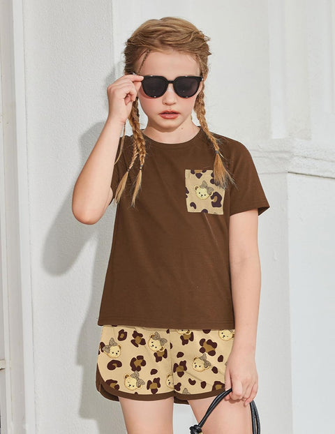 Arshiner Girls 3 Piece Outfits Shirt Dolphin Shorts and Pant Sets