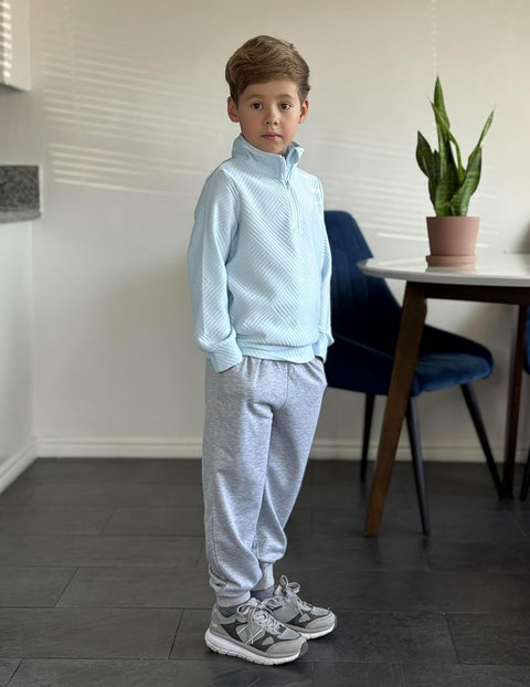 Arshiner Boys Half Zip Sweatshirt and Pants Outfit 2Pcs Set