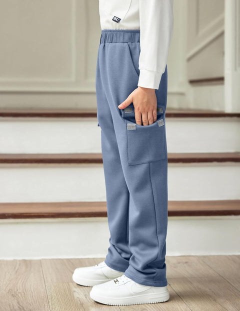 Arshiner Boys Cargo Pants Kids Elastic Waist Casual Athletic Jogger