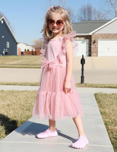 【2-6T】Arshiner Toddler Tutu Dress Girls Tulle Ruffle Bowknot Dresses