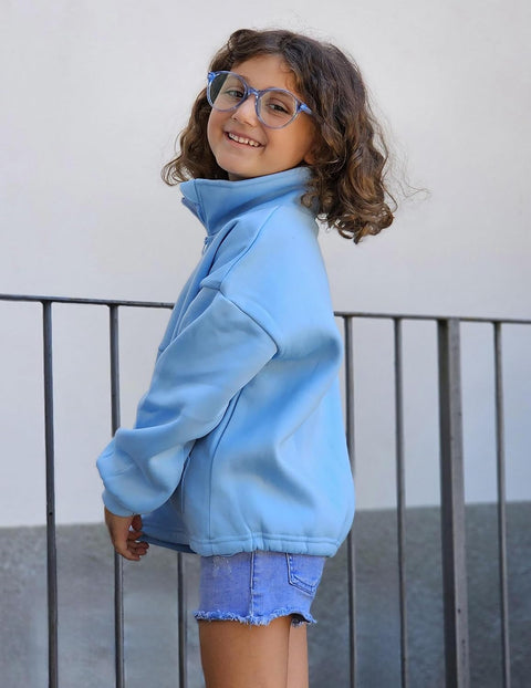 Arshiner Girls Half Zip Sweatshirt Fleece Quarter Pullover