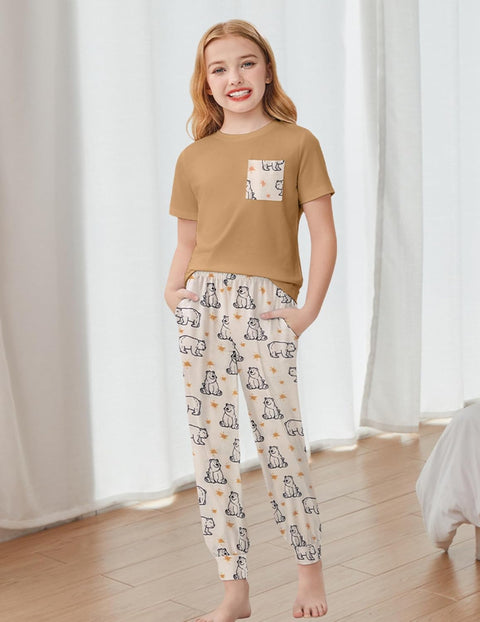 Arshiner Girls Clothes 3 Piece Outfits Short Sleeve Shirt