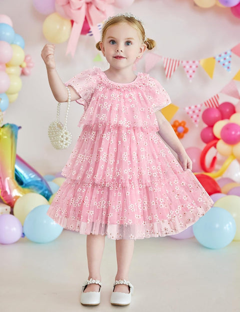 Arshiner Girls Tulle Dress Toddler Layered Tutu Dresses