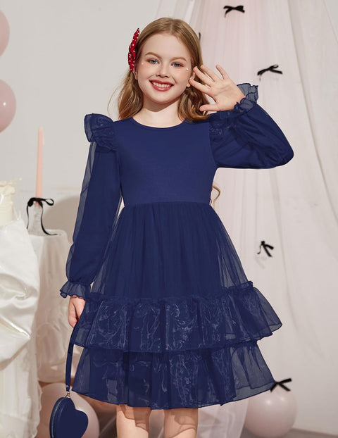 Arshiner Toddler Girls Tiered Tutu Dress Fall Formal Dresses