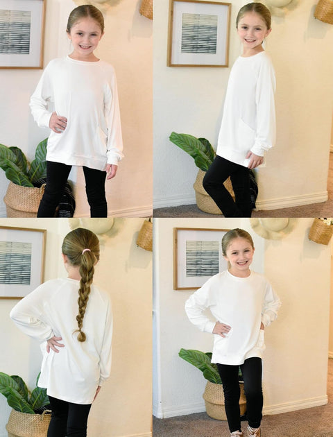 Arshiner Girls Long Sleeve Shirts with Pockets