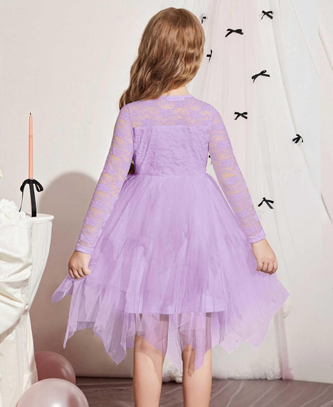 Arshiner Flower Girl Dress Toddler Contrast Lace Tutu Tulle Dresses