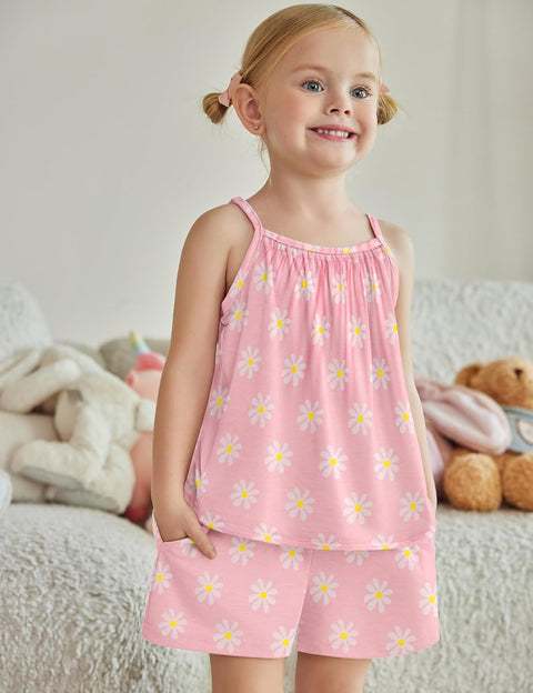 Arshiner Toddler Girl 2 Piece Loose Tank Top and Short Set Kids Sets