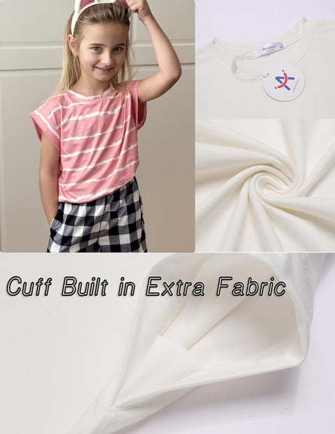 Arshiner Girls T Shirts Cap Sleeves Casual Summer Tops Tank Tee