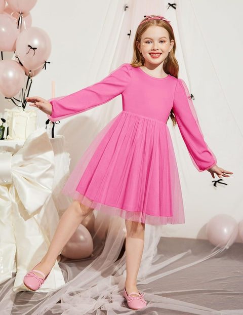 Arshiner Toddler Girls V Back Tutu Dress Tulle Puff Dresses