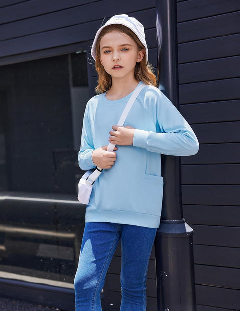 Arshiner Girls Long Sleeve Shirts with Pockets