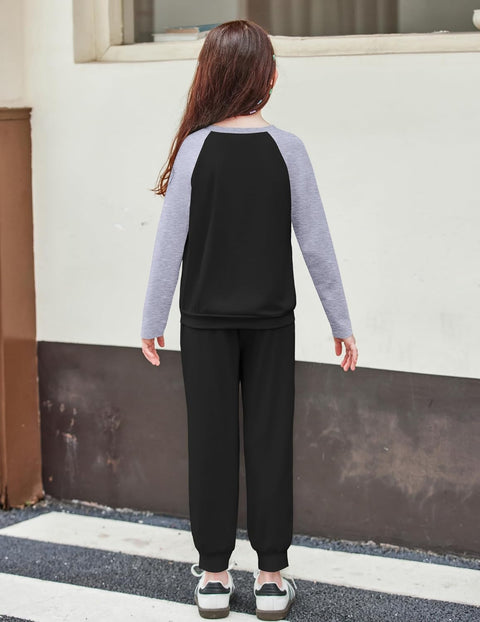 Arshiner Girls 2 Piece Outfits Long Sleeve Sweatsuit Set