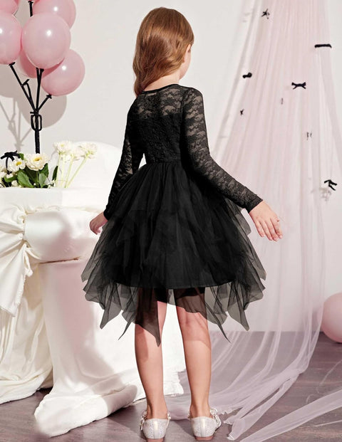 Arshiner Flower Girl Dress Toddler Contrast Lace Tutu Tulle Dresses