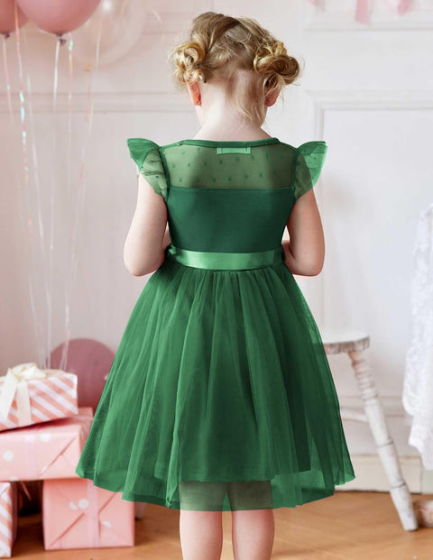 [2-8Y] Arshiner Toddler Girls Tutu Dress Contrast Mesh Party Dresses