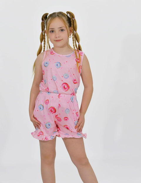 Arshiner Girls Pajamas Ruffle Sleepwear Tank Top and Shorts Set Pjs Outfit
