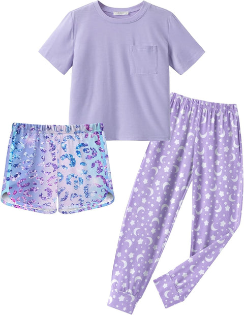 Arshiner Girls Clothes 3 Piece Outfits Short Sleeve Shirt