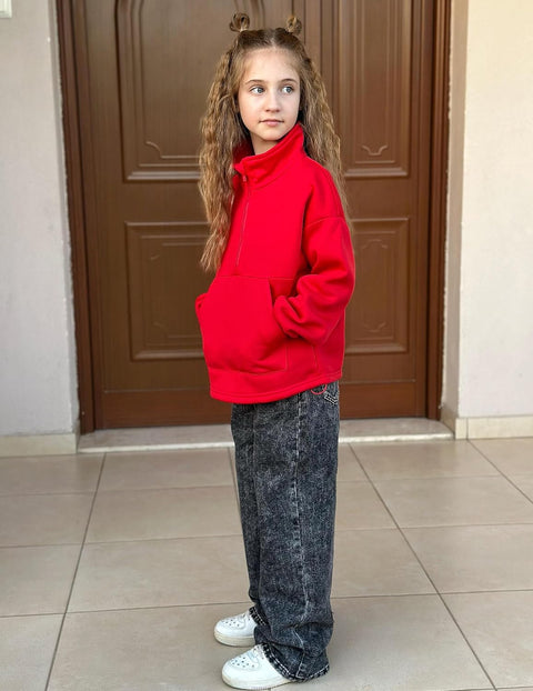 Arshiner Girls Half Zip Sweatshirt Fleece Quarter Pullover