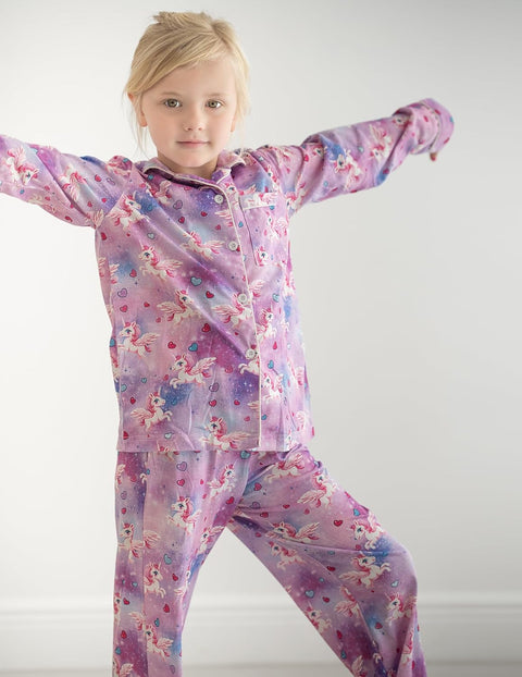 Arshiner Pajamas Set for Girls Plaid Long Sleeve Lounge Set