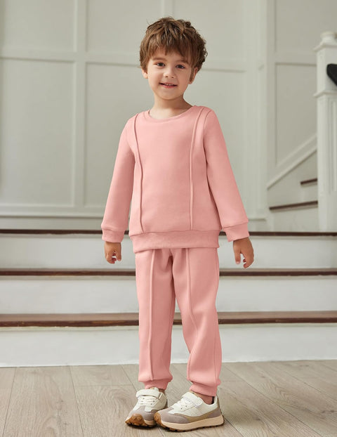 Arshiner Boys Round Neck Long Sleeve Sweatshirt and Pants Set