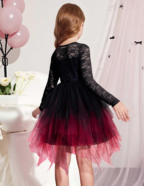 Arshiner Flower Girl Dress Toddler Contrast Lace Tutu Tulle Dresses