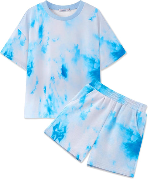 [6Y-14Y] Arshiner Girls 2 Piece Sets Short Sleeve Tops and Shorts