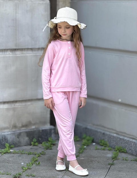 Arshiner Girls Clothes Crew Neck Long Sleeve Tops and Pants Set