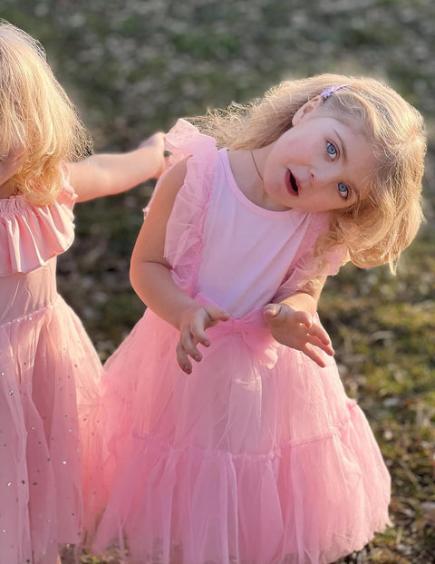 【2-6T】Arshiner Toddler Tutu Dress Girls Tulle Ruffle Bowknot Dresses