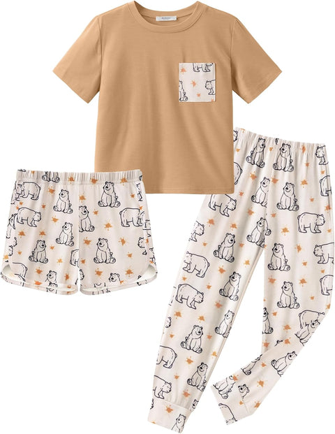 Arshiner Girls Clothes 3 Piece Outfits Short Sleeve Shirt