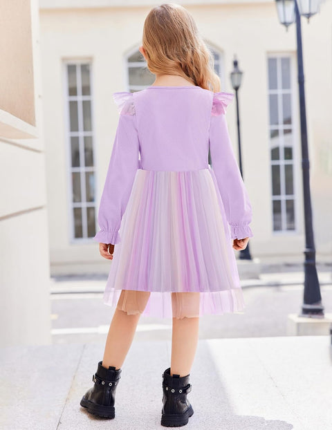 Arshiner Girls Tulle Dresses with Bow Tie Party Dress