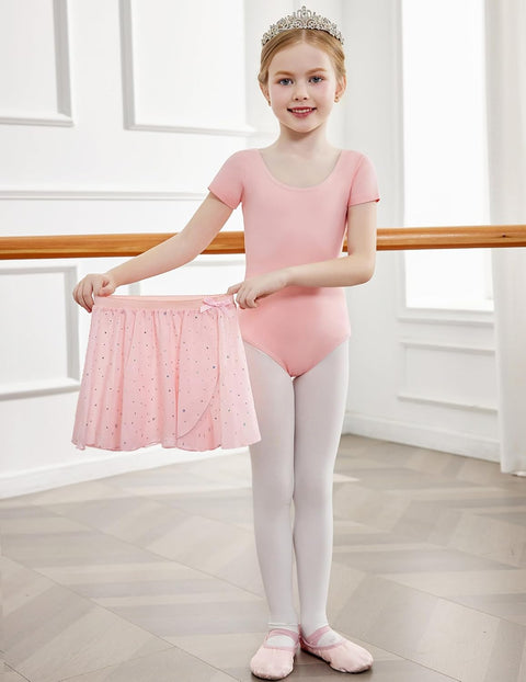 Arshiner Girls Sequin Ballet Leotards Combo Irregular Hem Dance Dresses