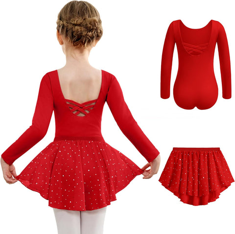 Arshiner Girls Ballet Leotards with Chiffon Dance Skirt