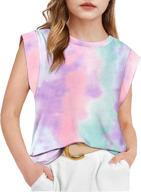 Arshiner Girls T Shirts Cap Sleeves Casual Summer Tops Tank Tee