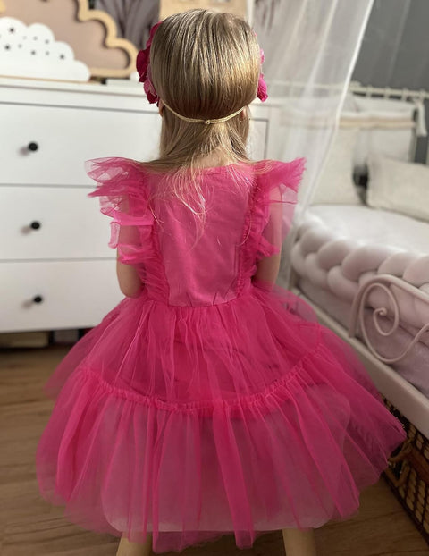 【2-6T】Arshiner Toddler Tutu Dress Girls Tulle Ruffle Bowknot Dresses