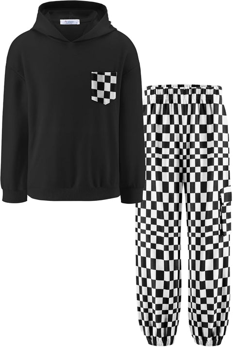 Arshiner Boys Long Sleeve Hoodie and Pants Outfit Set