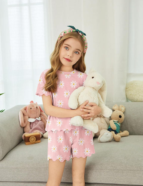 Arshiner Toddler Girls Clothes Ruffle Short Sleeves Crewneck Tops and Shorts with Pockets Cute Summer 2 Pieces Short Sets
