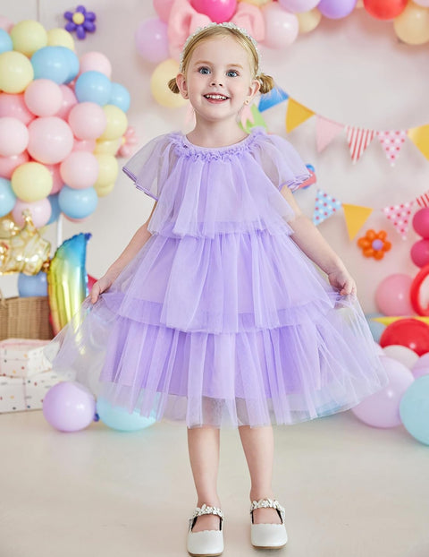 Arshiner Girls Tulle Dress Toddler Layered Tutu Dresses