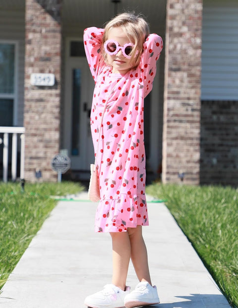 Arshiner Girls' Sleepwear Long Sleeve Cute Nightie Pajama Dress