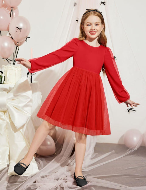 Arshiner Toddler Girls V Back Tutu Dress Tulle Puff Dresses